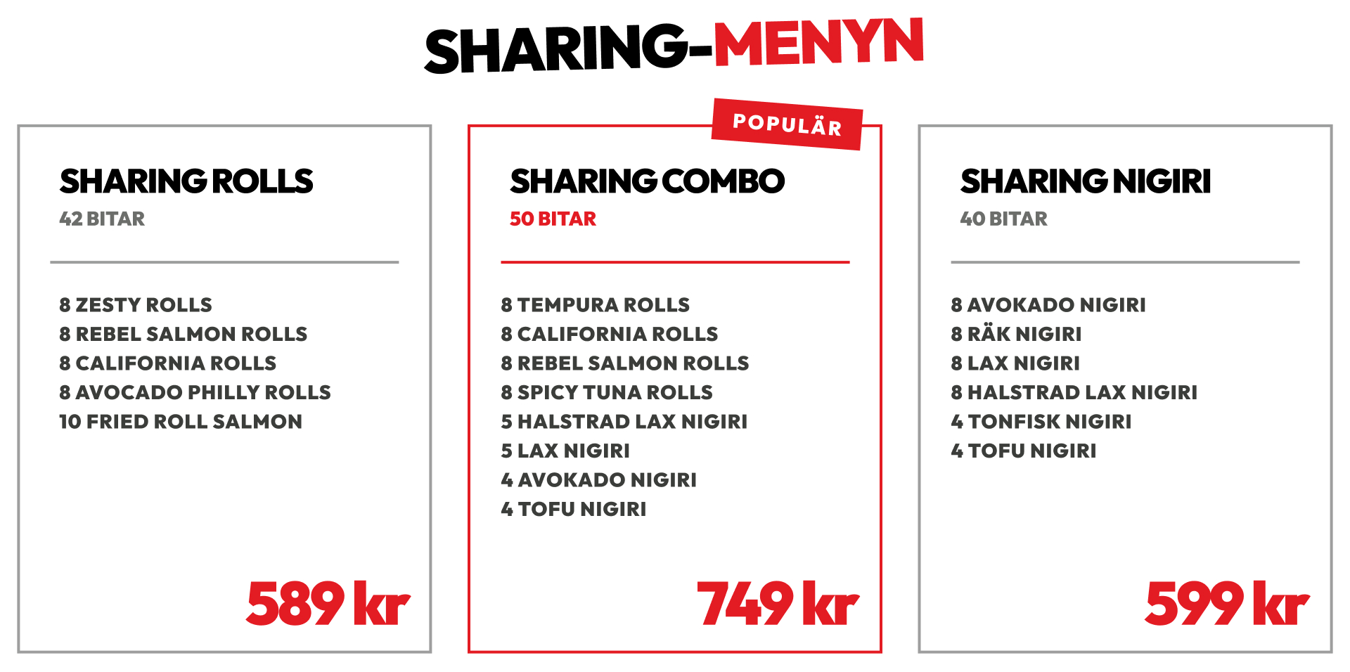 sushi meny - catering i stockholm