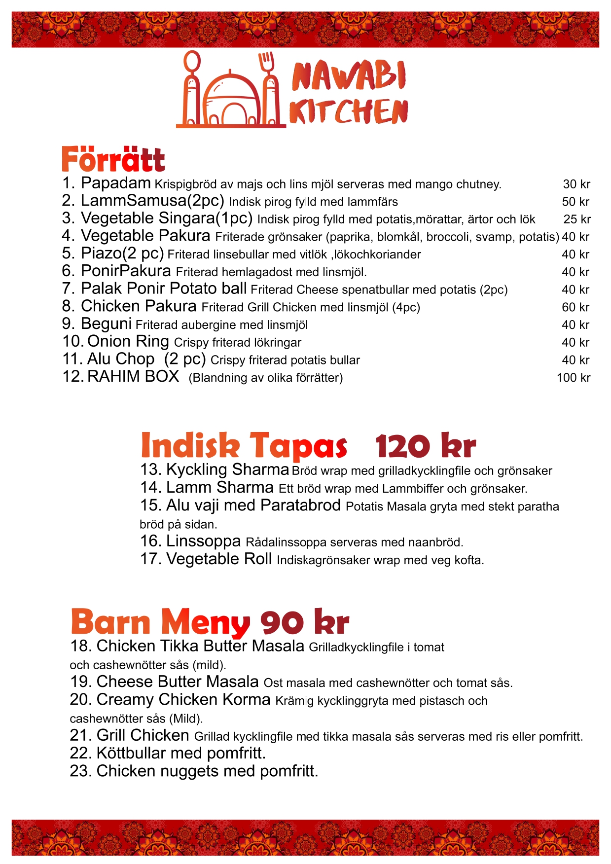 Menu 1